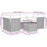  7-dijelni set vrtnih sofa od poliratana s jastucima crni | shoptok.hr