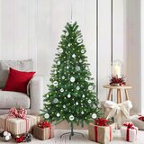 vidaXL Božično drevo med 150 LED z stojalom Zelena 150 cm PE | Shoptok.si