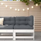 Maison Chic Vrtni kotni kavč - Zunanji kavč bela trdna borovina, (22041008) | Shoptok.si