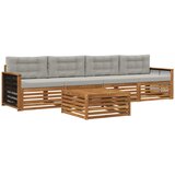 vidaXL Zunanja garnitura za sedenje 5 pcs Naravna in svetlo siva, (5000280794) | Shoptok.si