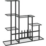 vidaXL Stalak za cvijeće 94,5 x 25 x 88 cm crni metalni | shoptok.hr