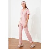 Trendyol Pink Printed Knitted Pajamas Set Cene