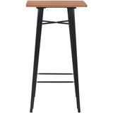 vidaXL Barska miza iz trdne borovine in jekla 60x60x108 cm črna | Shoptok.si