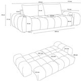 Bobochic Paris Tamno siva sklopiva/s prostorom za odlaganje sofa od šenila 278 cm Everest – | shoptok.hr