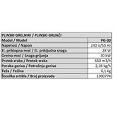  Plinski grijač PG30 (30 kw, maksimalni protok zraka: 650 m³/h) | shoptok.hr