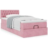 vidaXL Otomanski posteljni okvir z vzmetnico roza 100x200 cm žamet | Shoptok.si