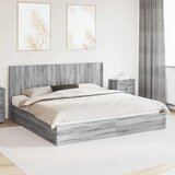  Krevetna konstrukcija s pohranom i uzglavljem Siva sonoma | shoptok.hr