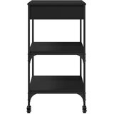  Kuhinjska kolica crna 60 x 48 x 89,5 cm od konstruiranog drva | shoptok.hr