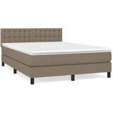  s oprugama i madracem smeđesivi 140 x 190 cm od tkanine | shoptok.hr