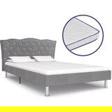 vidaXL Postelja z vzmetnico iz sp. pene svetlo sivo blago 120x200 cm | Shoptok.si