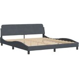 vidaXL Posteljni okvir z vzglavjem temno siv 180x200 cm žamet | Shoptok.si