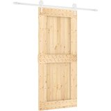  Drsna vrata s kompletom vodil 90x210 cm trdna borovina, (20999095) | Shoptok.si