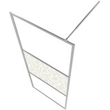 Pregrada za tuš s policom krom 80x195 cm staklo ESG i aluminij | shoptok.hr