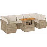 Maison Chic Seti vrtnega pohištva - Vrtna garnitura - Vrtni pohištvo set 8-delna z blazinami bež poli ratan, (21800207) | Shoptok.si