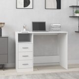 Maison Chic Pisalna miza - pisarniška miza - Računalniška miza s predali bela 102x50x76 cm inženirski les, (21785313) | Shoptok.si