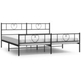  The Living Store Kovinski posteljni okvir z vzglavjem in vznožjem črn 183x213 cm - Posteljni Okvir, (21454030) | Shoptok.si