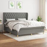 Maison Chic Box spring postelja - Vzmetna postelja z vzmetnico temno siva 160x200 cm blago SL8193, (21900728) | Shoptok.si