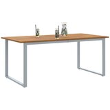 Vanjski Zunanja jedilna miza Siva 180x90x75 cm Jeklo in masivno akacijevo les | Shoptok.si