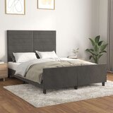  Posteljni okvir z vzglavjem temno siv 140x190 cm žamet, (20794949) Cene