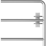 vidaXL Vrata za pašno ograjo s 5 prečkami jeklo (115-300)x90cm srebrna | Shoptok.si