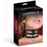 Cinderella Collar Wide with Ring Vegan Leather Black