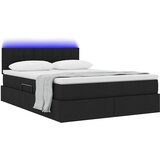  LED krevet za pohranu s madracem Crna 140 x 190 cm Tkanina | Shoptok.si