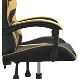  Vrtljiv gaming stol črno in zlato umetno usnje, (20699323) | Shoptok.si