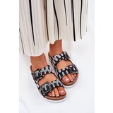 S. BARSKI Women's Slippers With Buckles And Glitter Black S.Barski | Shoptok.si