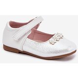 EVENTO Children's Ballet Flats With Velcro And Flowers White Nikione | Shoptok.si