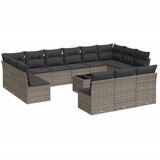 Maison Chic Seti vrtnega pohištva - Vrtna garnitura - Vrtni pohištvo set 14-delna z blazinami siv poli ratan, (21809145) | Shoptok.si