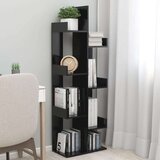 vidaXL Knjižna omara črna 48x25,5x140 cm iverna plošča, (20620581) | Shoptok.si