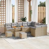  Sjedeća garnitura za vrt 12 kom. Bež poliratan 287.5 x 234 x 85 cm | Shoptok.si