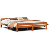  Okvir kreveta bez madraca voštano smeđi 200x200 cm od borovine | shoptok.hr
