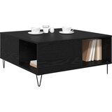 vidaXL Klubska miza Črni hrast 80 x 80 x 36.5 cm Konstruiran les | Shoptok.si