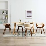 vidaXL Jedilni stoli 4 kosi krem ukrivljen les in umetno usnje | Shoptok.si