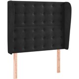  Uzglavlje s ušima crno 103x23x118/128 cm baršunasto | shoptok.hr