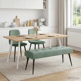  Klupa s gumbastim tkanjem Morska zelena 110 x 40 x 46 cm Baršun | shoptok.hr