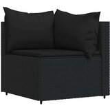  3-dijelna vrtna garnitura od poliratana s jastucima crna | shoptok.hr