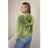 Kesi Velour hoodie green | Shoptok.si