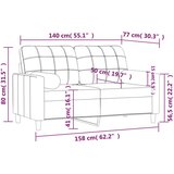  Dvosjed s ukrasnim jastucima tamnosivi 140 cm od tkanine | shoptok.hr