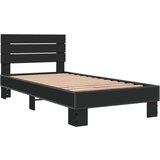 vidaXL Okvir za krevet crni 75 x 190 cm od konstruiranog drvo i metal | shoptok.hr