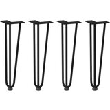 vidaXL Noge za mizo za lase 4 kosi črna 42 cm trdno jeklo | Shoptok.si