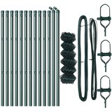 vidaXL Verižna ograja s 13 stebri 0.8x25 m Galvanizirano jeklo Zelena Cene
