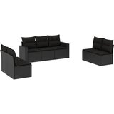  7-dijelni set vrtnih sofa od poliratana s jastucima crni Crna 65.5 x 62 x 69 cm | shoptok.hr