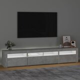 TV ormarić s LED svjetlima siva boja betona 210x35x40 cm | shoptok.hr