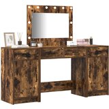  3-delni set toaletne mize z LED lučjo iz dimljenega hrasta, (22054924) | Shoptok.si