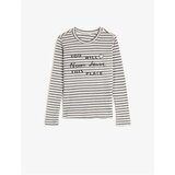 Koton Girls' Gray Striped Text Printed Long Sleeved T-shirt | Shoptok.si