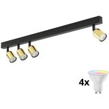  LED RGBW prigušiva spot svetlo TOP 4xGU10/6,5W/230V 2700-6500K crna/zlatna Cene