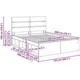  Konstrukcija postelje Star les 150 x 200 cm Masivno borovo les, (5000102713) | Shoptok.si