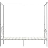 vidaXL Posteljni okvir z ogrodjem za baldahin bel kovinski 100x200 cm | Shoptok.si